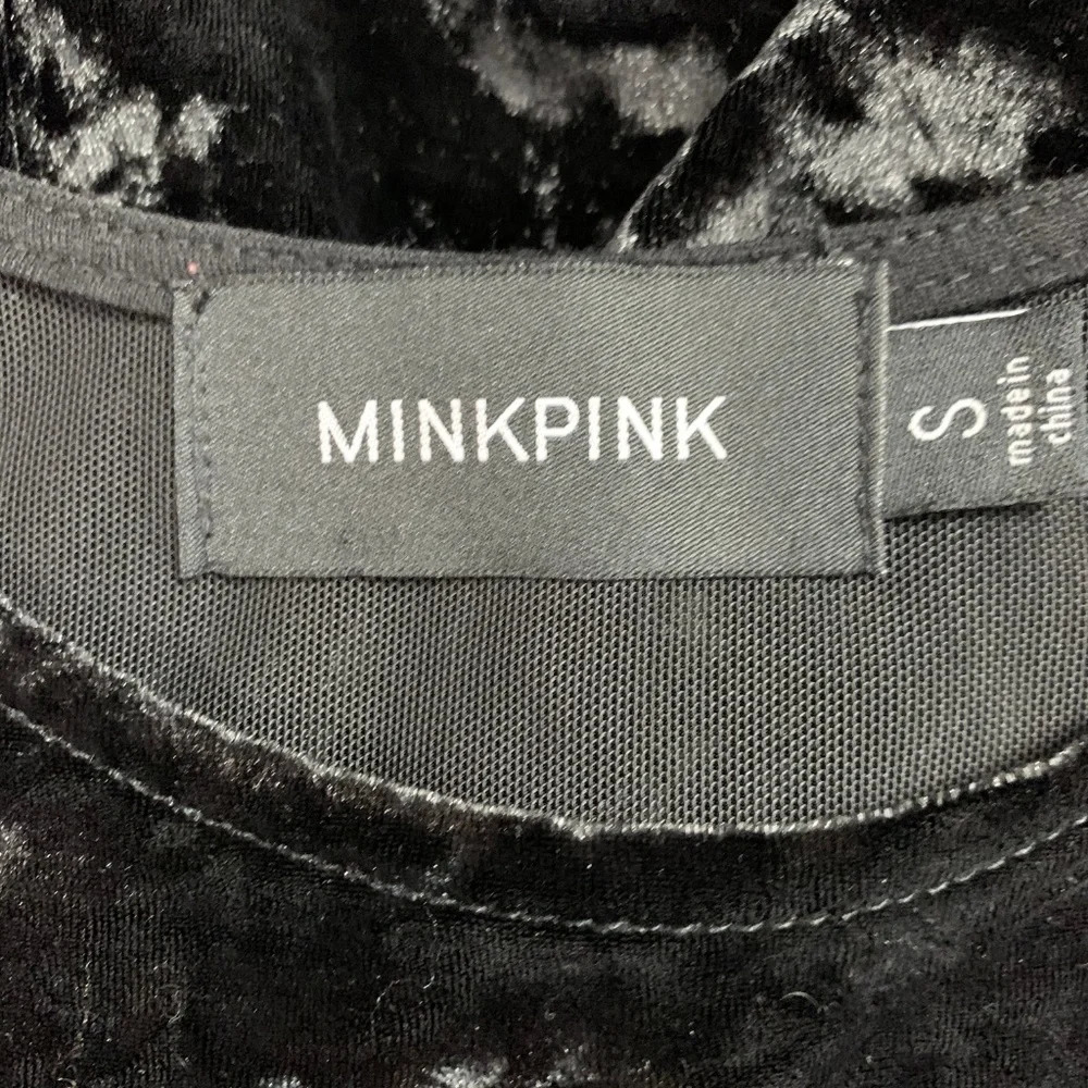 Minkpink Clean Little Black Velvet Dress Sheer - Picture 8 of 8